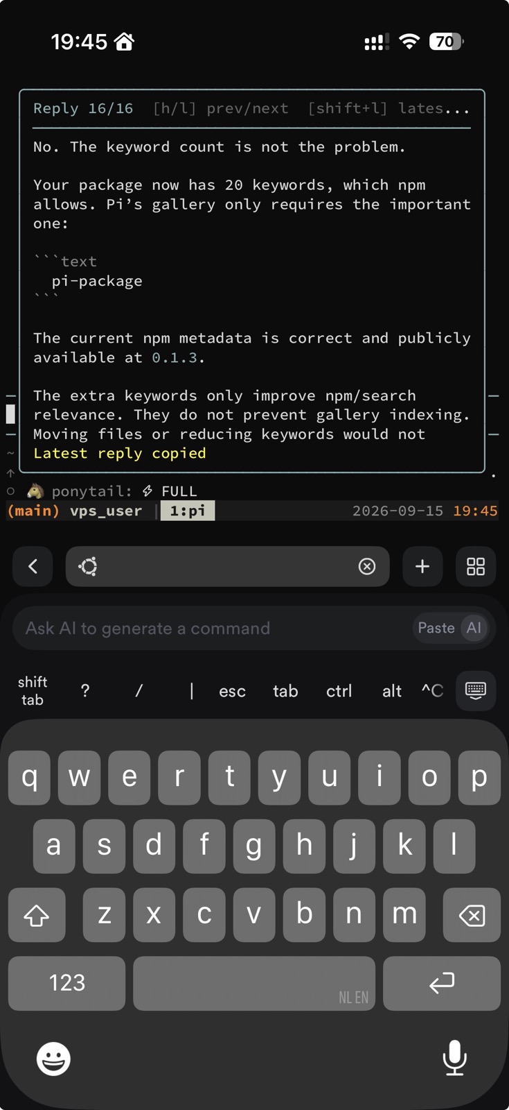 Pi Latest Reply on mobile