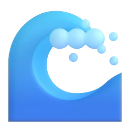 Water Wave Fluent 3D emoji