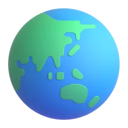 Globe showing Asia-Australia Fluent 3D emoji