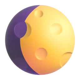 Waxing gibbous moon Fluent 3D emoji