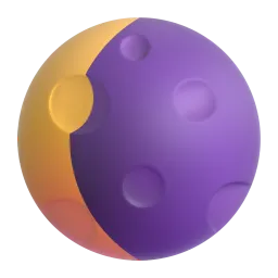 Waning crescent moon Fluent 3D emoji