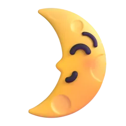 First quarter moon face Fluent 3D emoji
