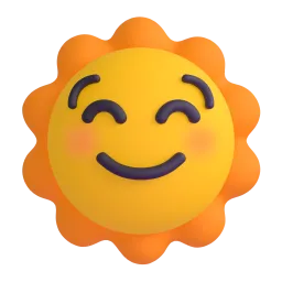 Sun with Face Fluent 3D emoji