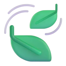 Leaf fluttering in wind Fluent 3D emoji