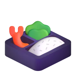 Bento box Fluent 3D emoji