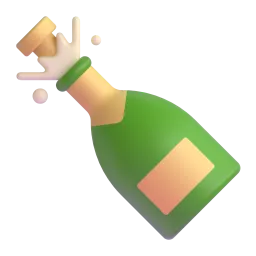 Bottle with Popping Cork Fluent 3D emoji