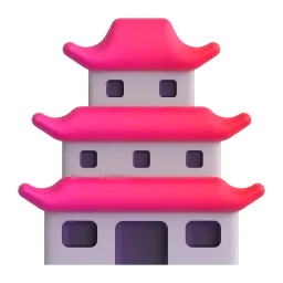 Japanese castle Fluent 3D emoji