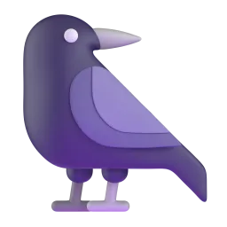 Black bird Fluent 3D emoji