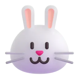 Rabbit face Fluent 3D emoji