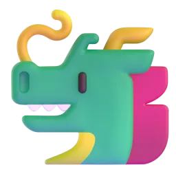 Dragon face Fluent 3D emoji