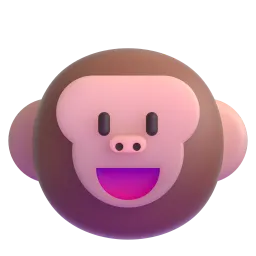 Monkey face Fluent 3D emoji
