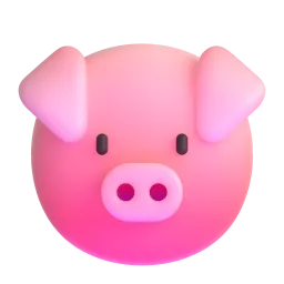 Pig face Fluent 3D emoji