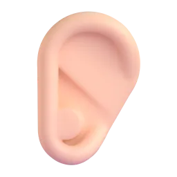 Ear: Light Skin Tone Fluent 3D emoji