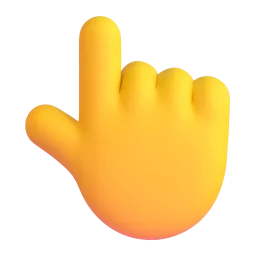 Backhand index pointing up Fluent 3D emoji