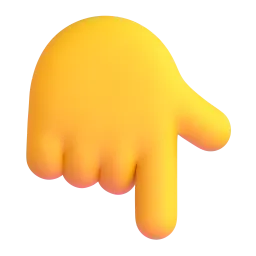 Backhand index pointing down Fluent 3D emoji