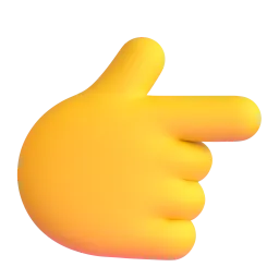 Backhand index pointing right Fluent 3D emoji