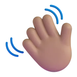 Waving Hand: Medium-Light Skin Tone Fluent 3D emoji
