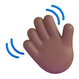 Waving Hand: Medium-Dark Skin Tone Fluent 3D emoji