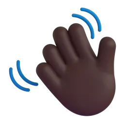 Waving Hand: Dark Skin Tone Fluent 3D emoji
