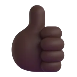 Thumbs Up: Dark Skin Tone Fluent 3D emoji