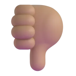 Thumbs Down: Medium-Light Skin Tone Fluent 3D emoji