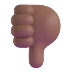Thumbs Down: Medium-Dark Skin Tone Fluent 3D emoji