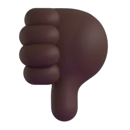 Thumbs Down: Dark Skin Tone Fluent 3D emoji