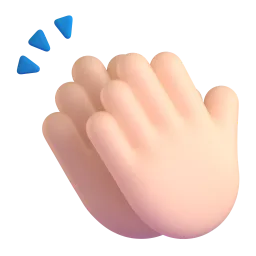 ताली बजाना: हल्की त्वचा Fluent 3D emoji