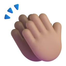 ताली बजाना: मध्यम-हल्की त्वचा Fluent 3D emoji