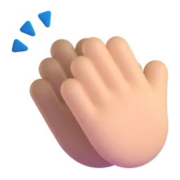 Clapping Hands Medium Skin Tone Fluent 3D emoji