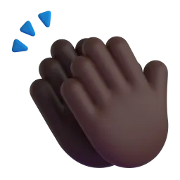 Clapping Hands Dark Skin Tone Fluent 3D emoji