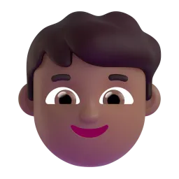 Anak Laki-Laki: Warna Kulit Sedang Gelap Fluent 3D emoji