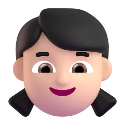 Girl Light Skin Tone Fluent 3D emoji