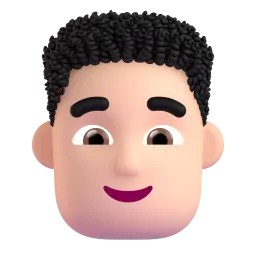Mann mit lockigem Haar Fluent 3D emoji
