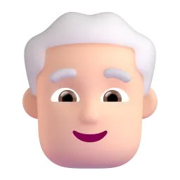 Mann mit weißen Haaren Helle Hautfarbe Fluent 3D emoji