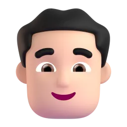 Man Light Skin Tone Fluent 3D emoji