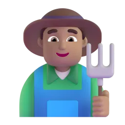 Man Farmer Medium Light Skin Tone Fluent 3D emoji