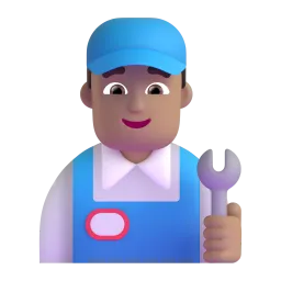 Man Mechanic: Light Skin Tone Fluent 3D emoji
