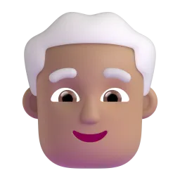 Beyaz Saçlı Adam Fluent 3D emoji