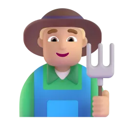Man Farmer Medium Skin Tone Fluent 3D emoji