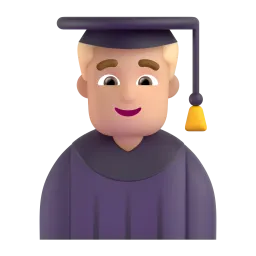 Mann Student: Mittlere Hautfarbe Fluent 3D emoji