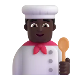 Mann Koch: dunkle Hautfarbe Fluent 3D emoji