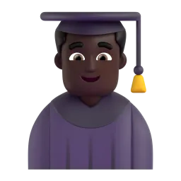 Mann Student: dunkle Hautfarbe Fluent 3D emoji