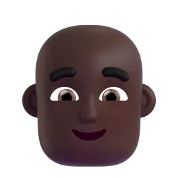 Man: Dark Skin Tone, Bald Fluent 3D emoji