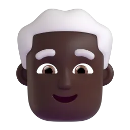 Mann mit grauen Haaren: Dunkle Hautfarbe Fluent 3D emoji