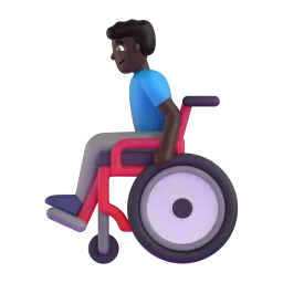 Pria Di Kursi Roda: Warna Kulit Gelap Fluent 3D emoji