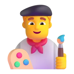 Man artist Fluent 3D emoji