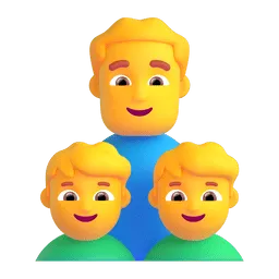 Family: man, boy, boy Fluent 3D emoji