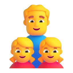 Family: man, girl, girl Fluent 3D emoji