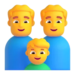 Family: man, man, boy Fluent 3D emoji